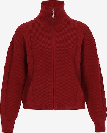 Geacă tricotată de la DreiMaster Vintage pe roșu: față