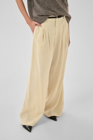 My Essential Wardrobe Wide leg Broek 'MWMindy' in Geel: voorkant