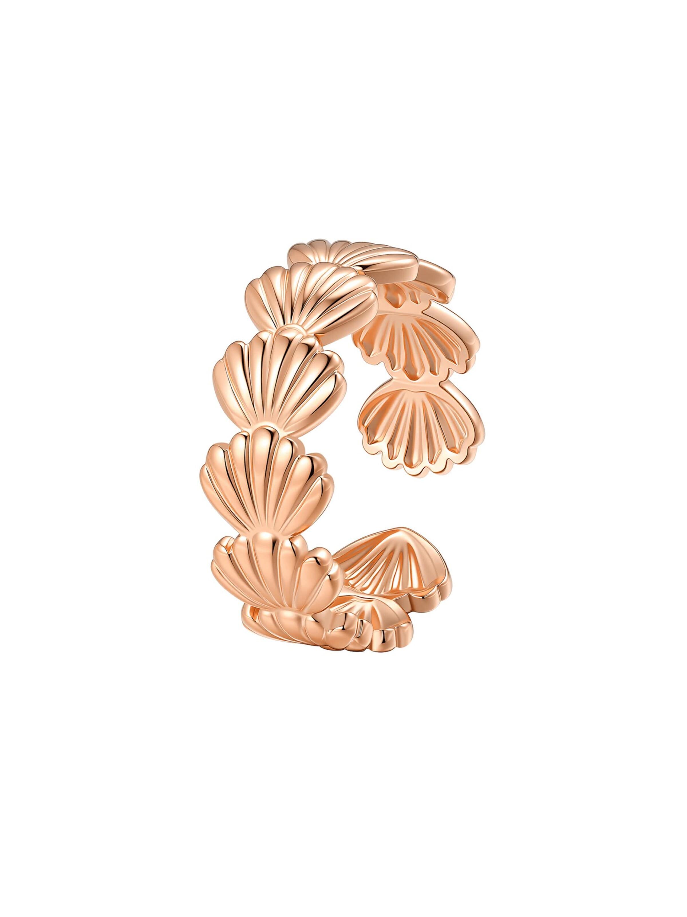 Hey Happiness Ring 'Coastal Shell' in Gold: front