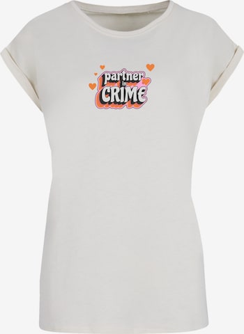 F4NT4STIC T-Shirt 'Partner In Crime Valentinstag' in Beige: Vorderseite