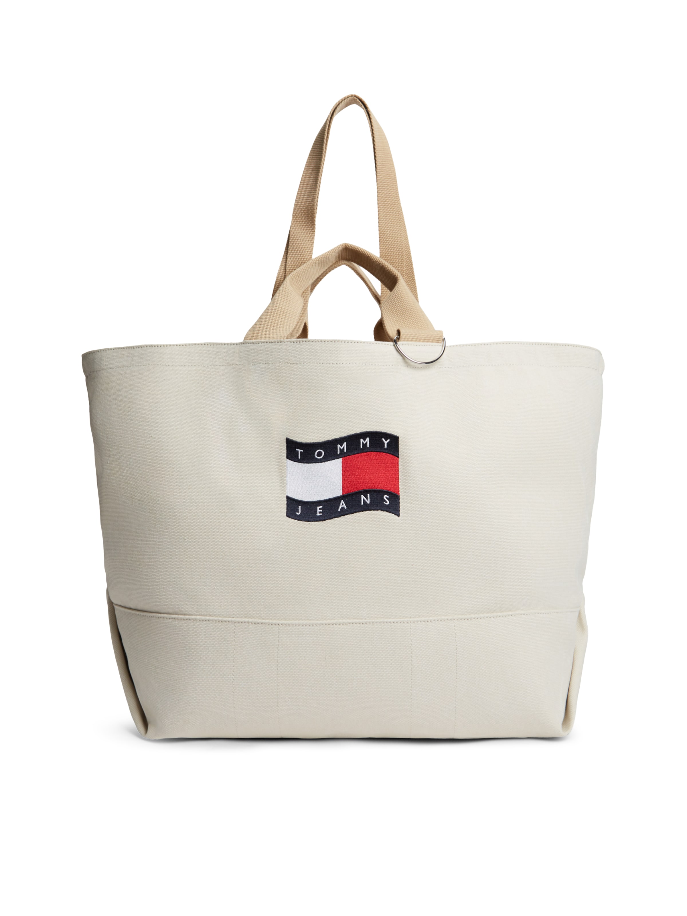Cabas Tommy Jeans en beige : devant