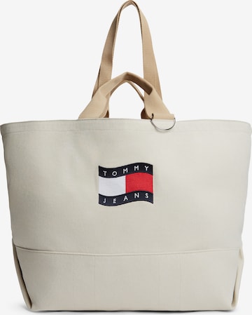 Cabas Tommy Jeans en beige : devant