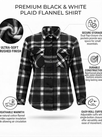 Chemisier 'Comfy Heavyweight Flannel Shirt' Radwa en noir