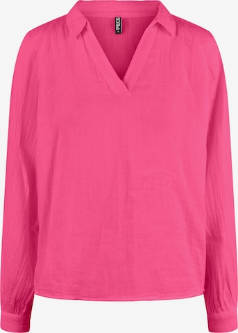 Camicia da donna 'Stina' di PIECES in rosa: frontale