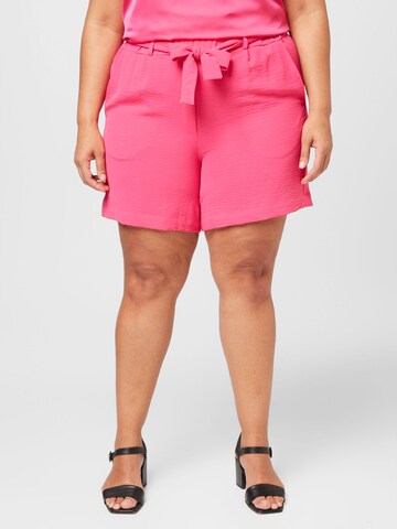 ONLY Curve Loose fit Trousers 'LAVENDER METTE' in Pink: front