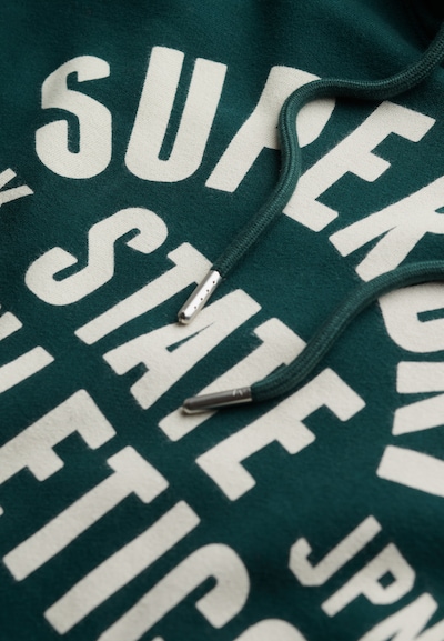 Superdry Sweat-shirt 'Essentials' en beige clair / vert foncé, Vue avec produit