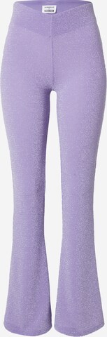 Hoermanseder x About You Flared Trousers 'Helena' in Purple: front