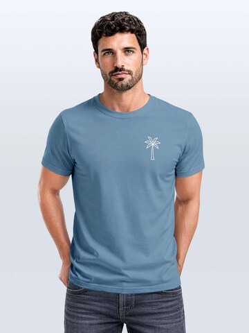 Neverless Shirt 'Palme Polygon' in Blue