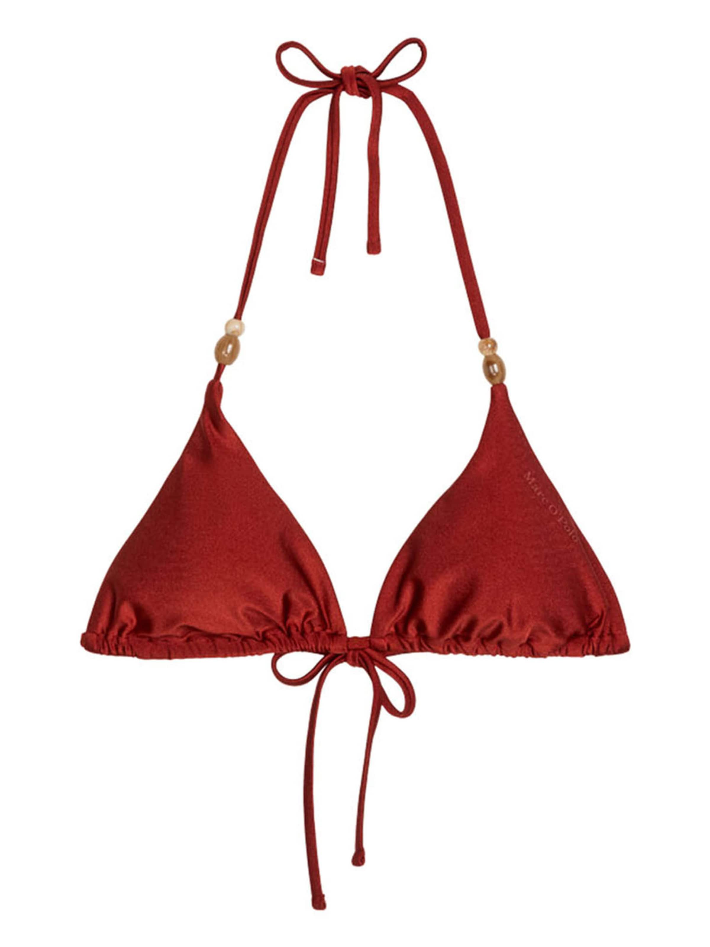Marc O'Polo Triangel Bikinitop ' Shiny ' in Rood: voorkant