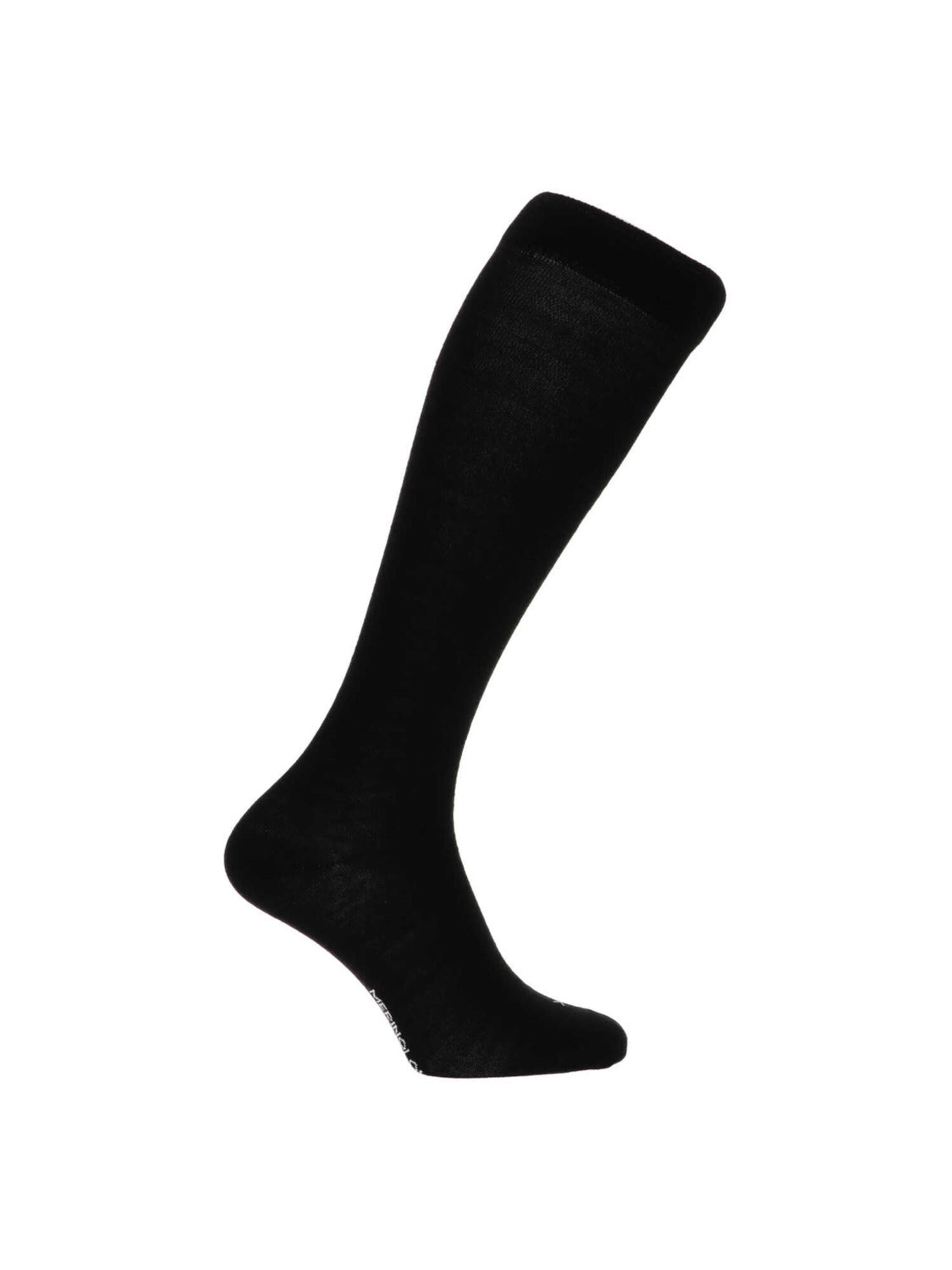 Merino Love Socks 'The Long Kniekousen' in Black: front