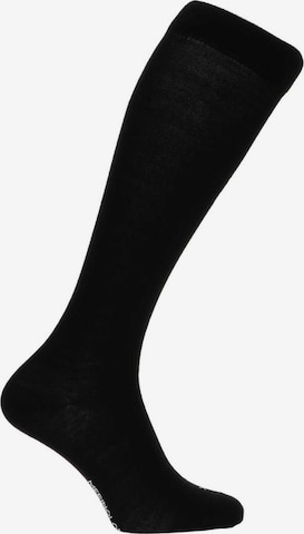 Merino Love Socks 'The Long Kniekousen' in Black: front