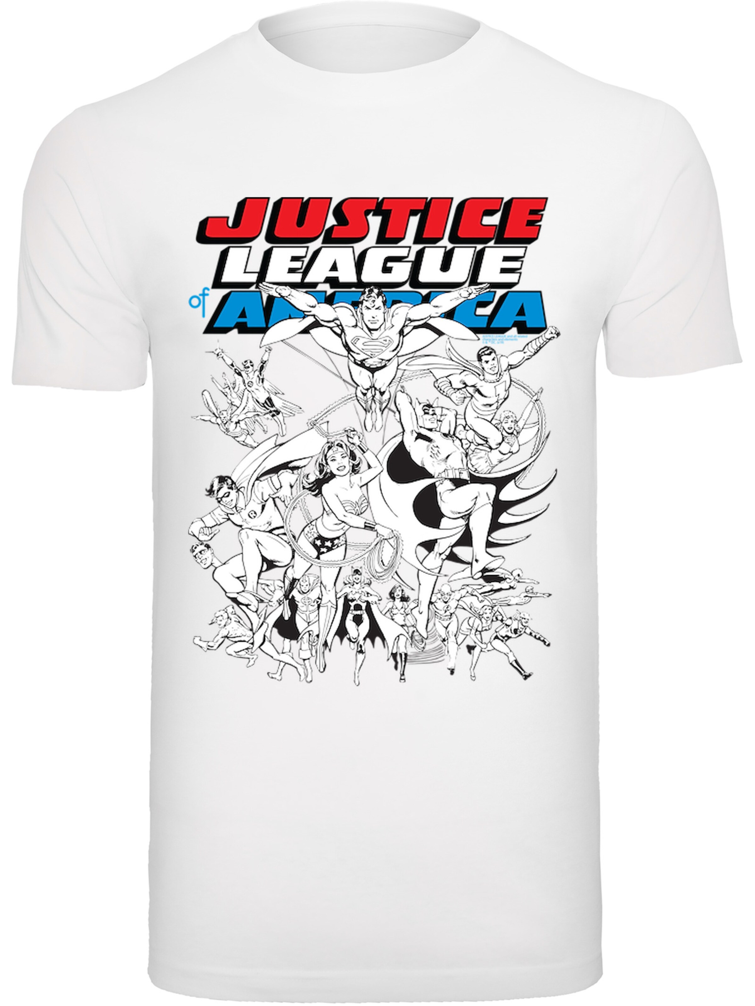 T-Shirt 'DC Comics Justice League' F4NT4STIC en blanc : devant