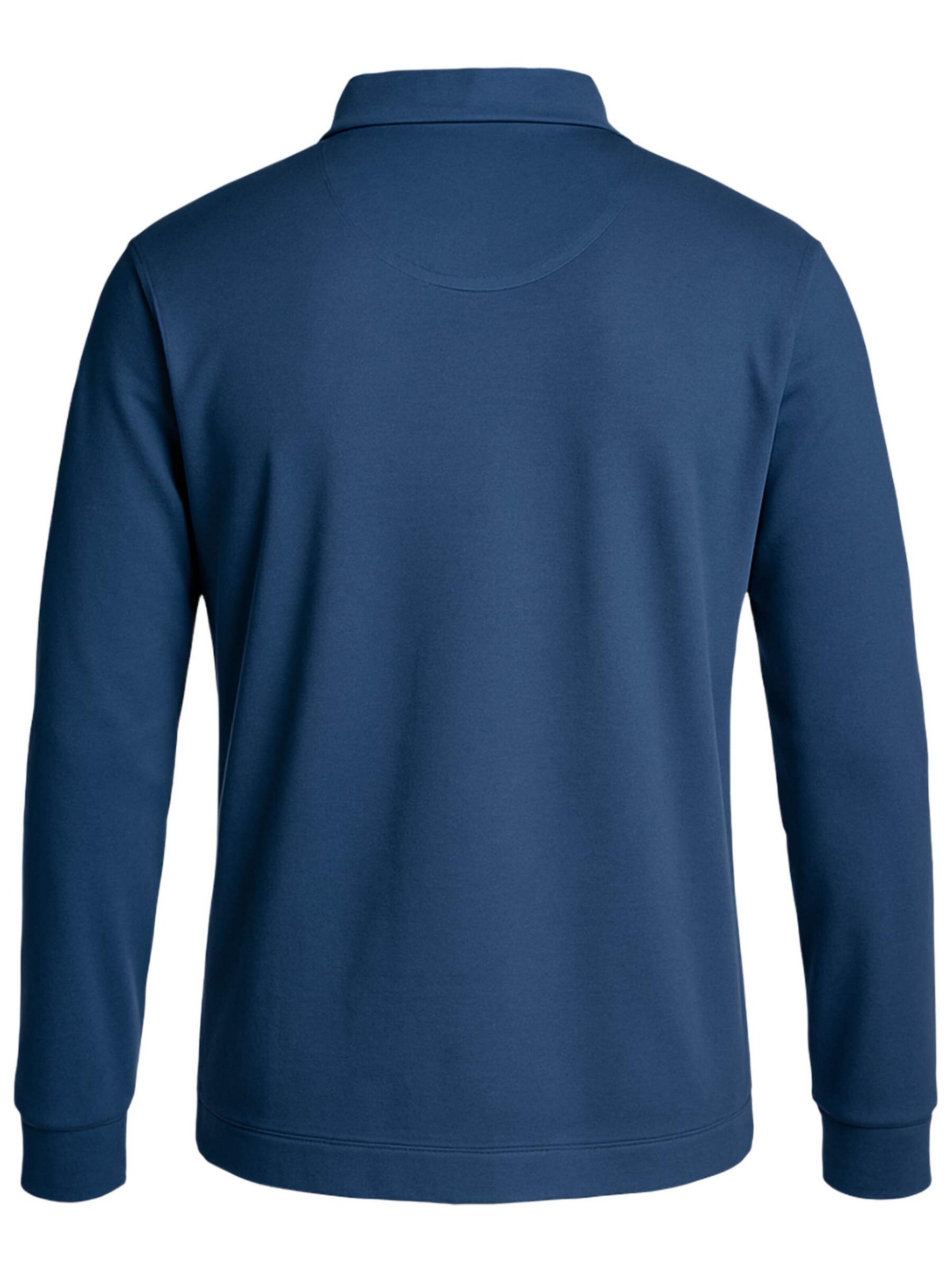 FORSBERG Shirt 'Langarm Poloshirt aus Baumwolle' in Blue