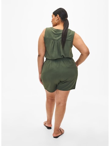Zizzi Loose fit Trousers 'Mfikka' in Green