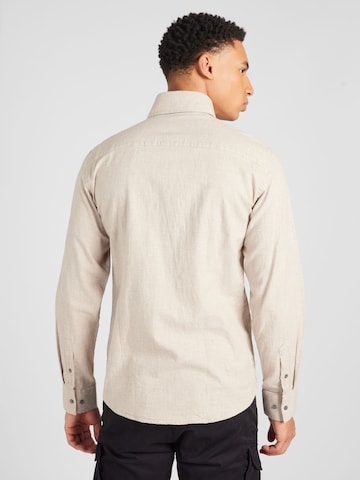 Bruun & Stengade Slim Fit Hemd 'Floyd' in Beige