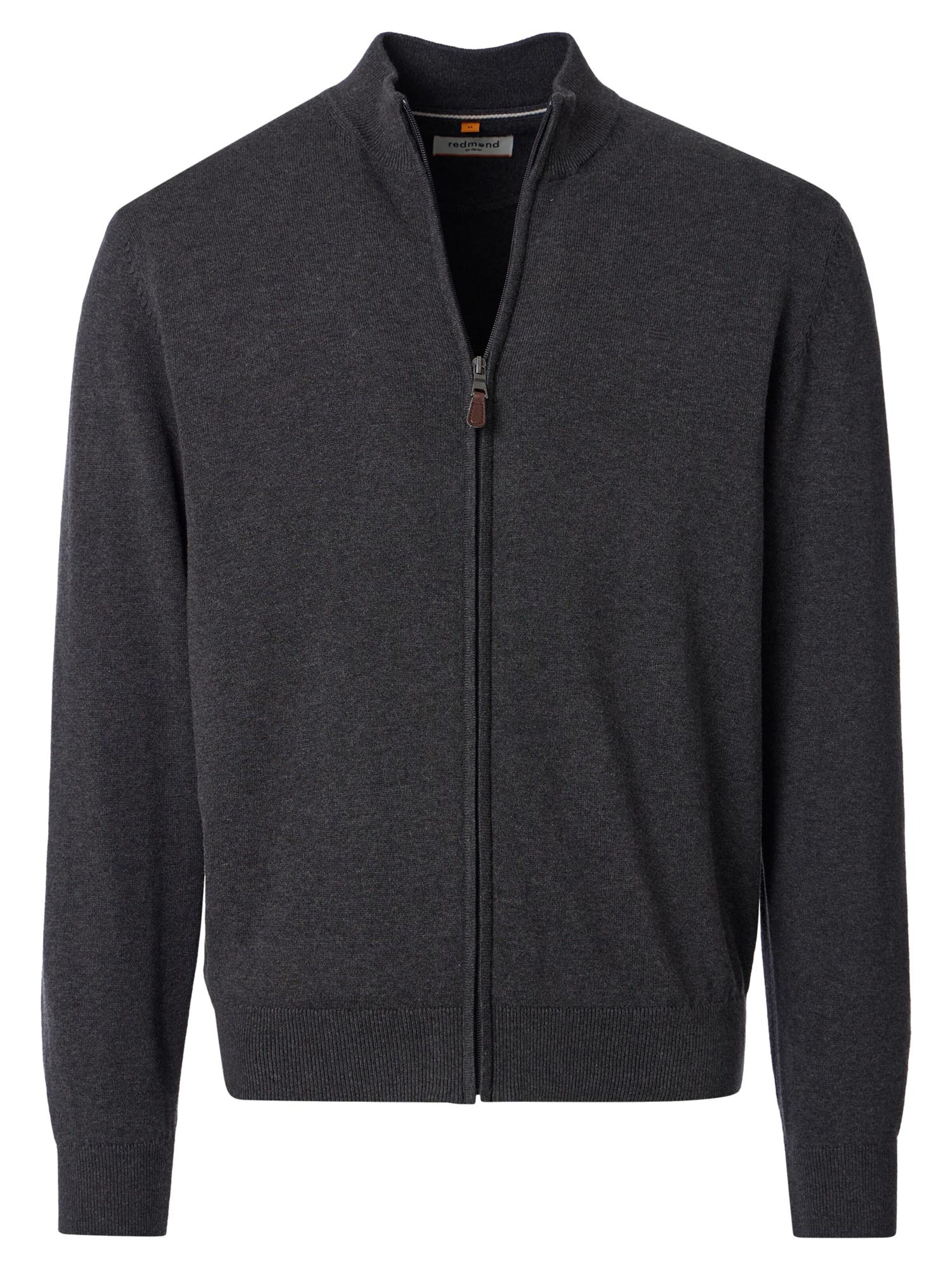 redmond Knit Cardigan 'Basic' in Grey: front
