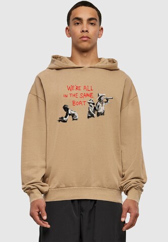 Merchcode Sweatshirt 'Brandalised - In The Same Boat' in Beige: voorkant
