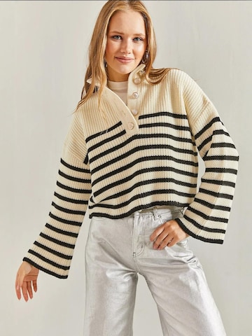 Bianco Lucci - Pullover em bege: frente