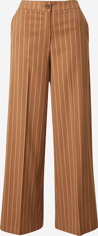 b.young Wide leg Pleated Pants 'DATUMA' in Brown: front