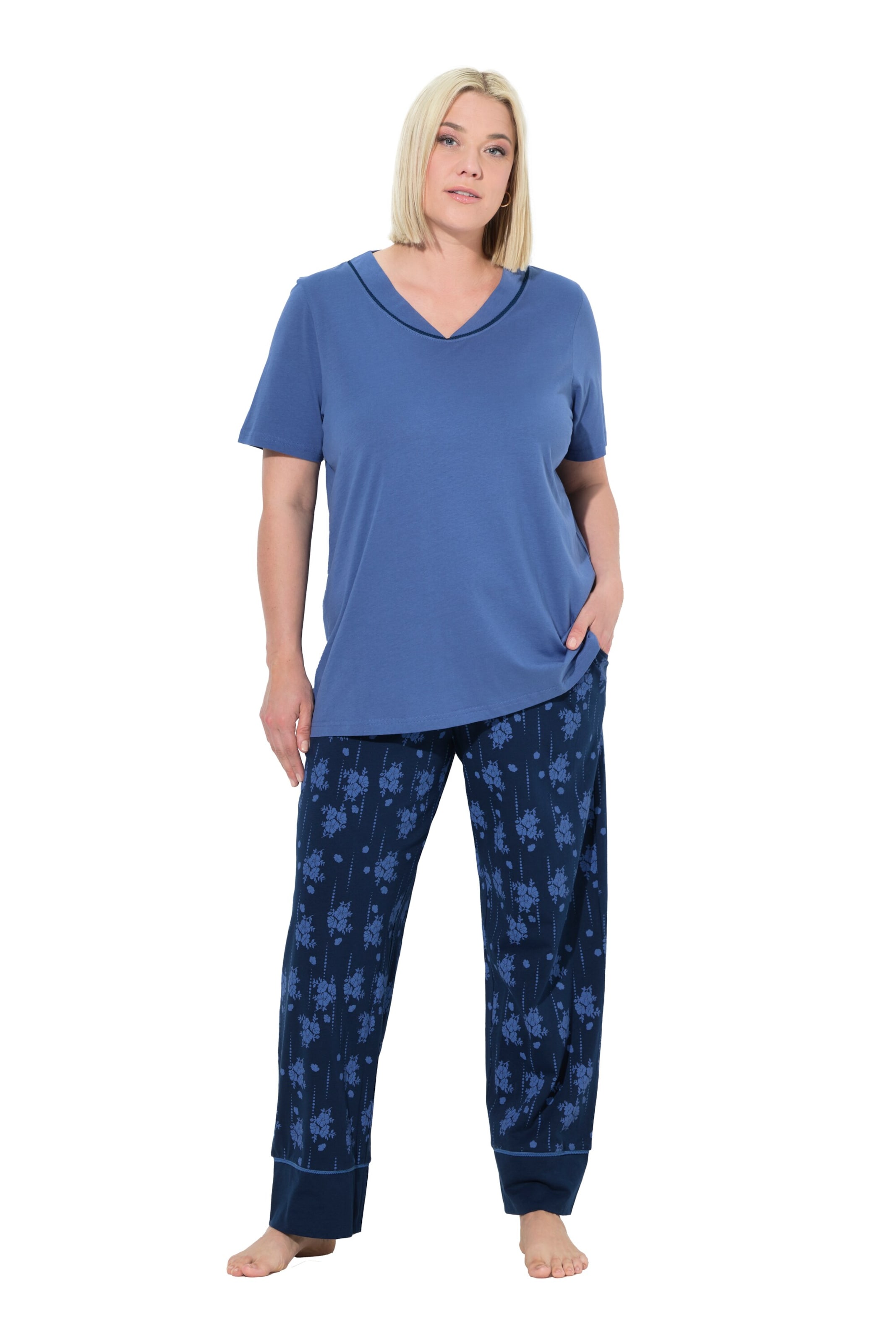 Ulla Popken Pajama in Blue: front