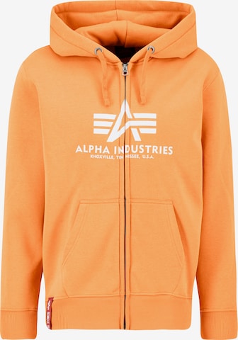 ALPHA INDUSTRIES Sweatjacke in Orange: predná strana