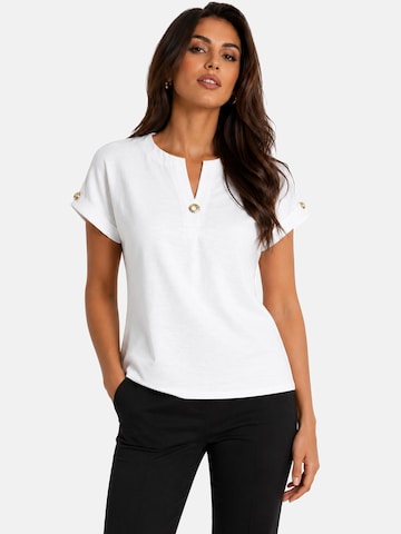 REGINA FASHION Blúzka 'Blouse with button' - Biela