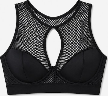 Bustier Soutien-gorge de sport MILENKA en noir : devant