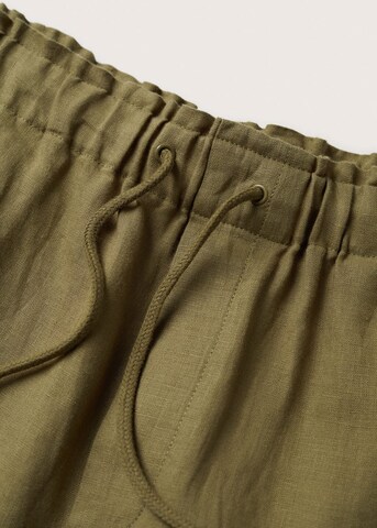 MANGO Loose fit Pants 'Linen' in Green