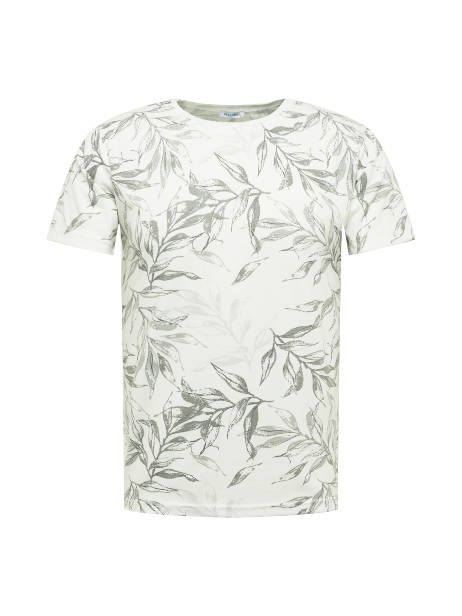 Uomo Maglie e T-shirt Key Largo Maglietta LEAVES in Bianco, Cachi 
