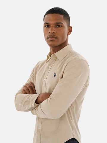 U.S. POLO ASSN. Regular Fit Hemd in Beige