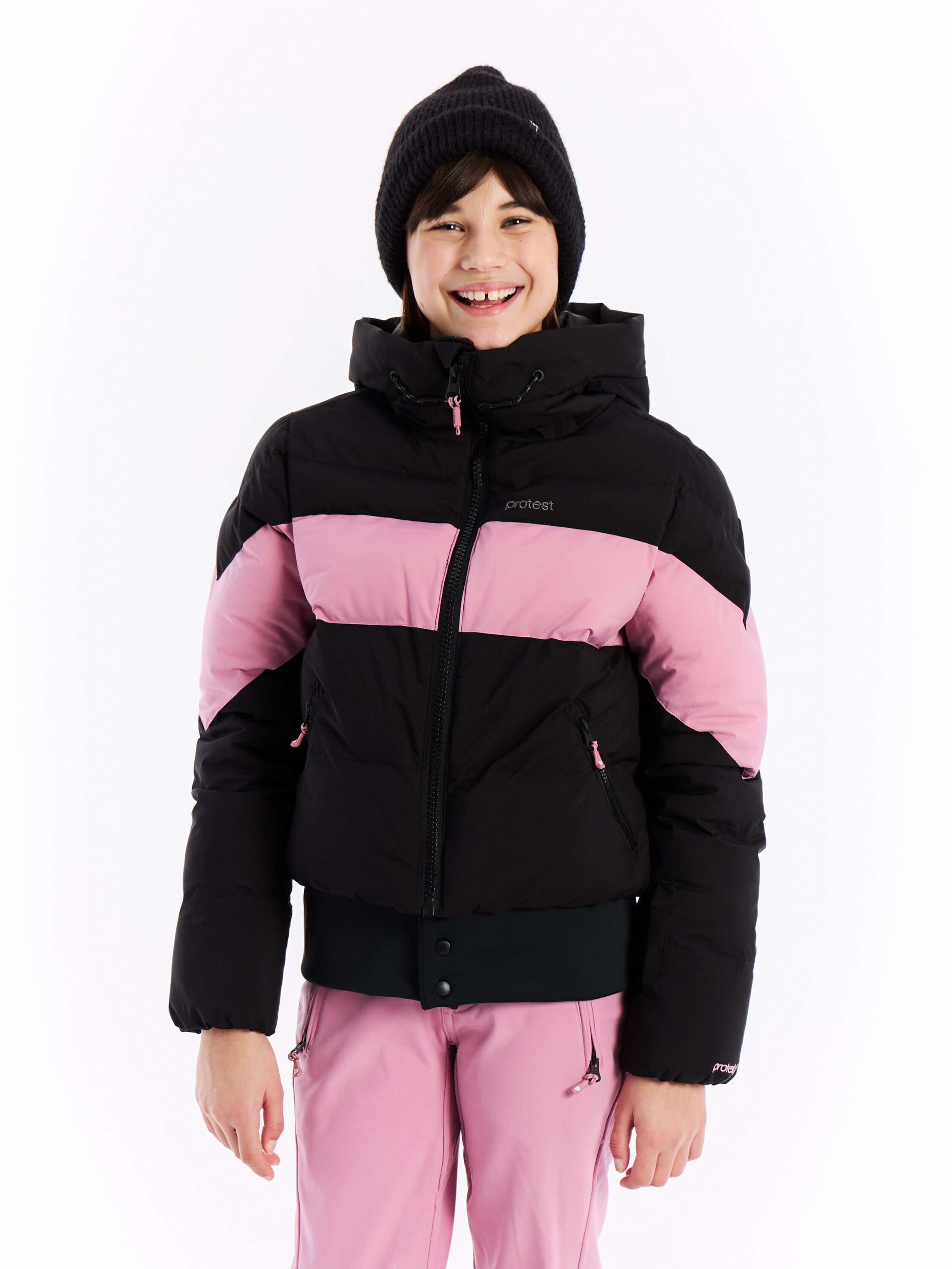 PROTEST Athletic Jacket 'PRTMilla JR' in Black: front