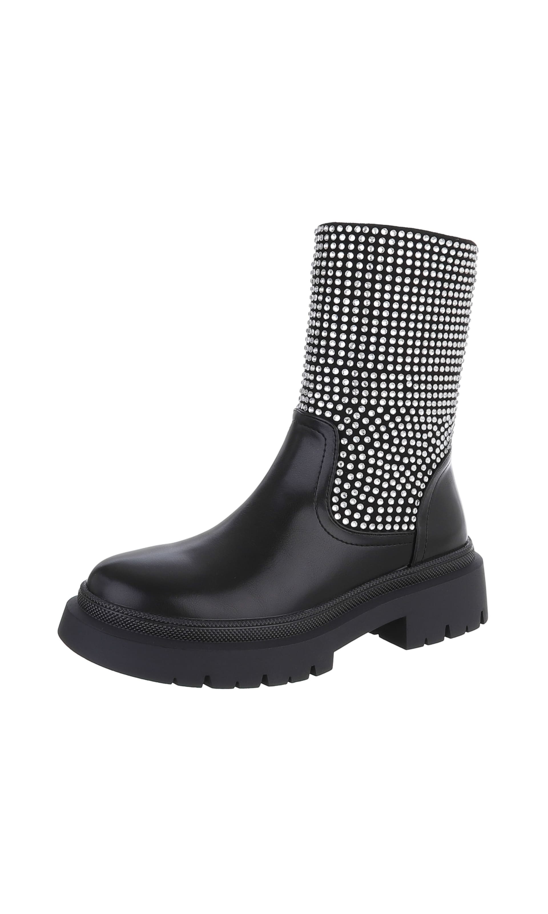 Ital-Design Stiefelette in Schwarz: Vorderseite