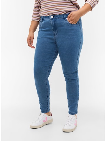 Slimfit Jeans 'AMY' di Zizzi in blu: frontale