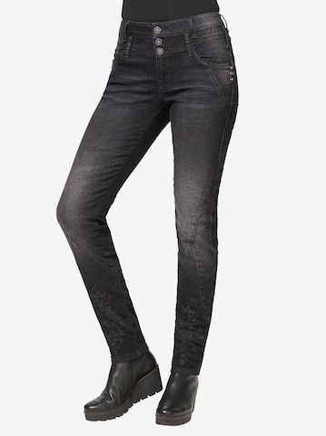 Linea Tesini by heine Regular Jeans in Zwart: voorkant