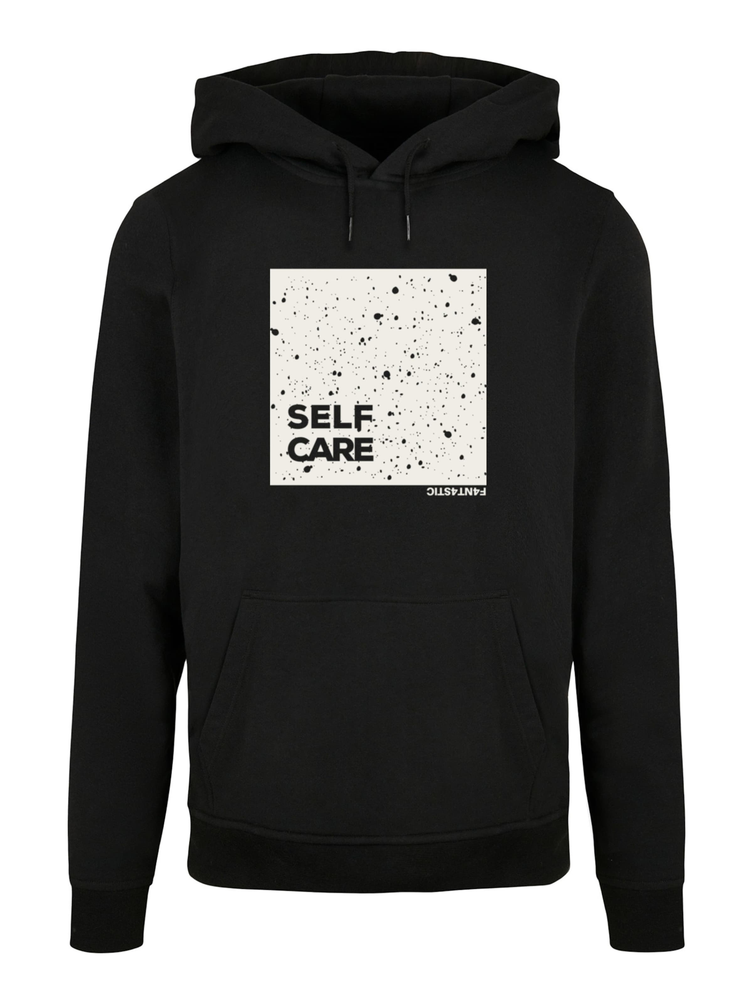 F4NT4STIC Sweatshirt 'SELF CARE' in Zwart: voorkant