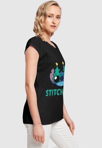 ABSOLUTE CULT Shirt 'Lilo And Stitch - Stitchmas Glasses' in Zwart