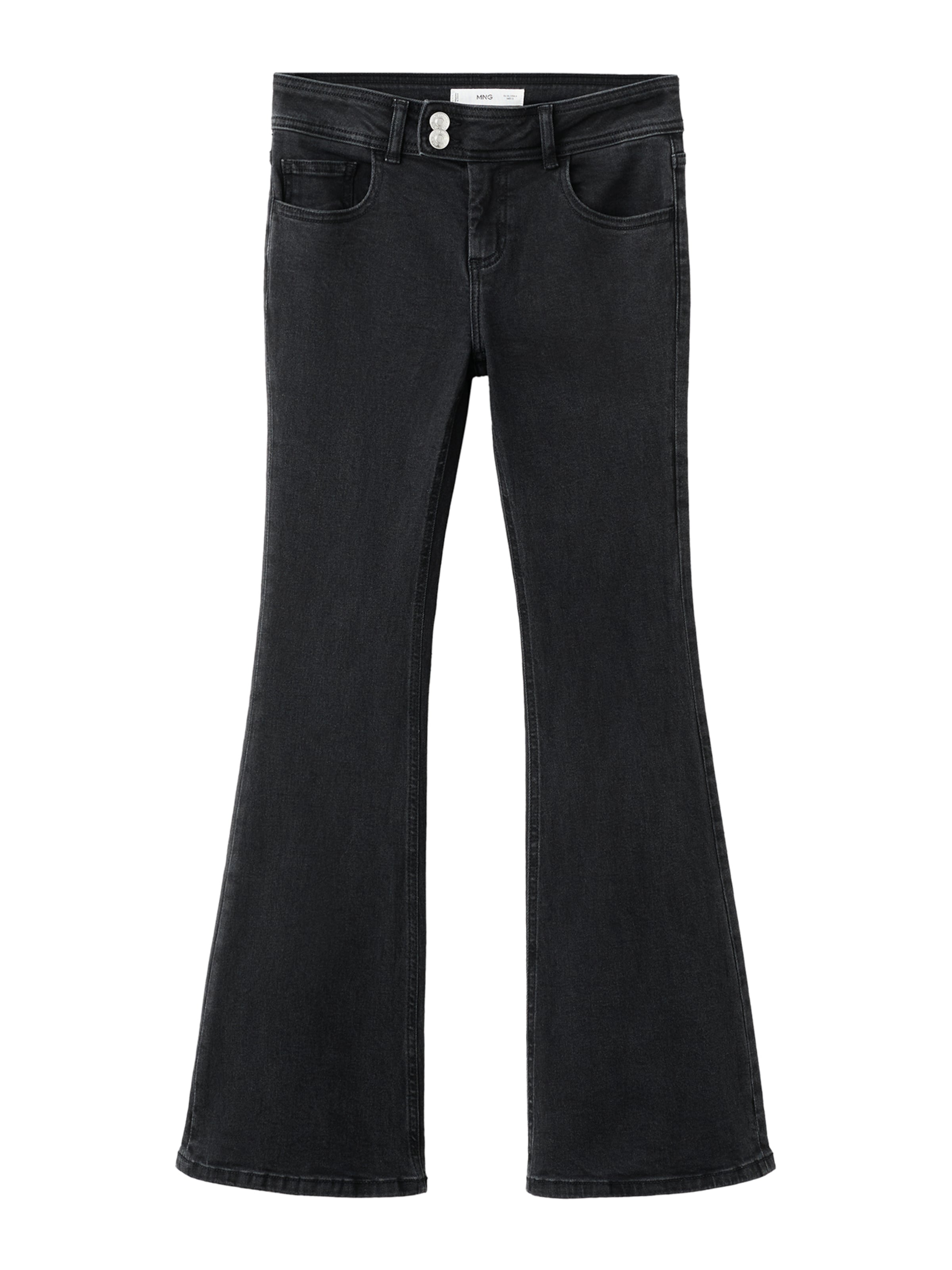 MANGO TEEN - Acampanado Vaquero 'Thalia' en negro: frente