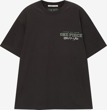 Pull&Bear T-shirt 'ONE PIECE' i grå: framsida