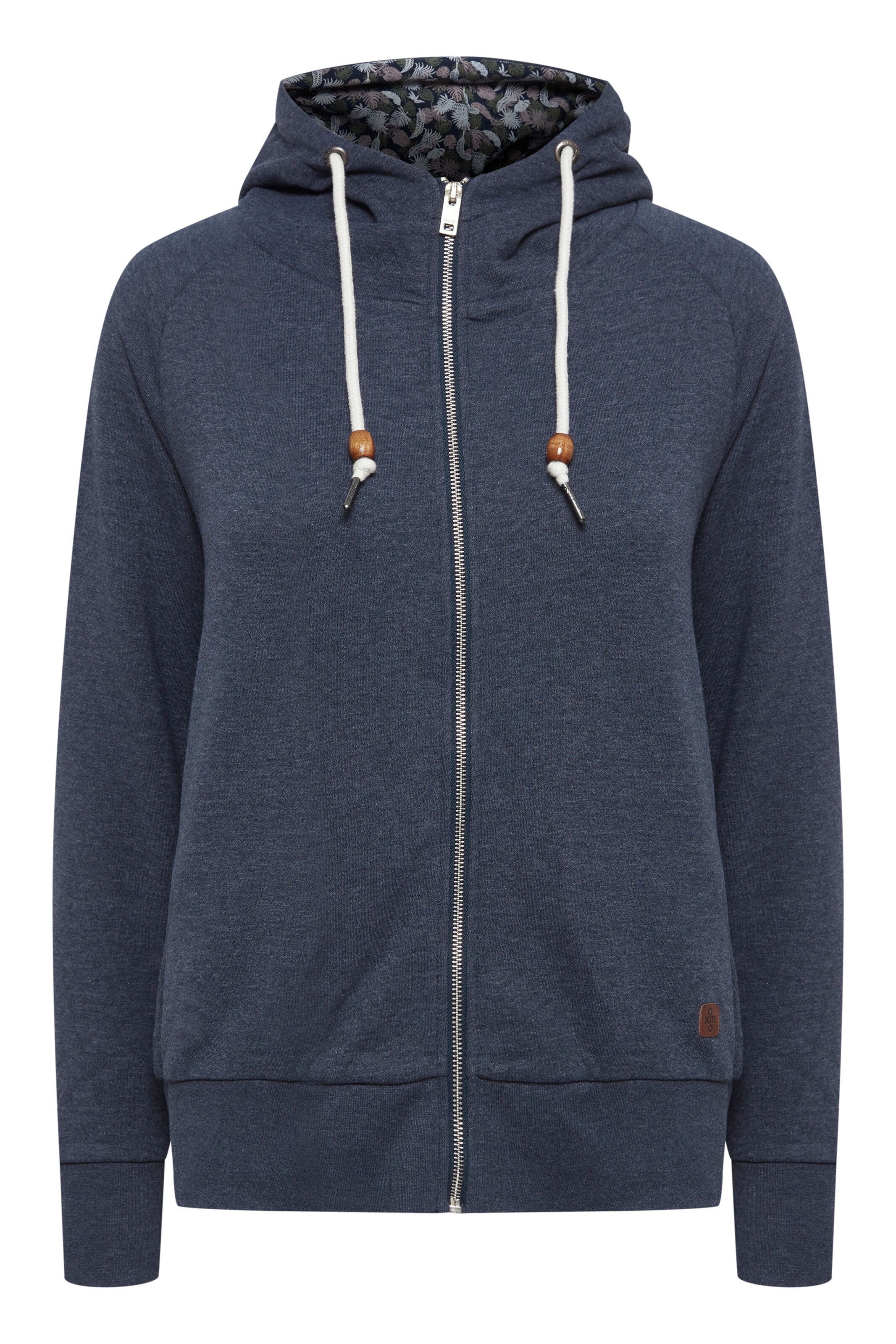 Oxmo Sweatjacke 'ULLA' in dunkelblau / braun, Produktansicht