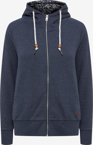 Oxmo Zip-Up Hoodie 'ULLA' in Blue: front