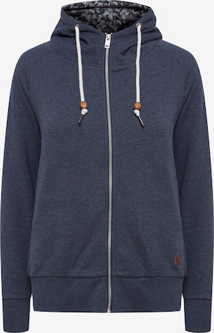 Oxmo Zip-Up Hoodie 'ULLA' in Blue: front