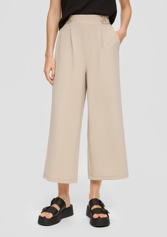 QS Wide Leg Hose in Beige: Vorderseite