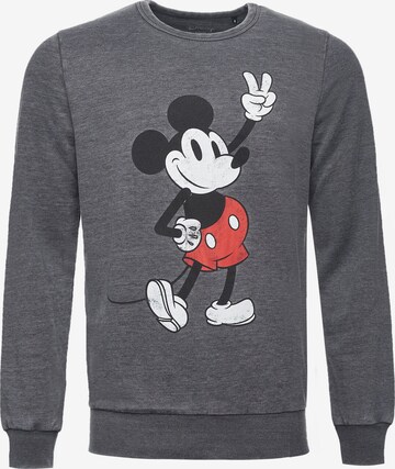 Recovered Sweatshirt 'Disney Mickey Peace Pose' in Grey: front