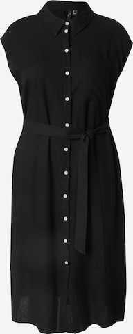 Robe-chemise 'VMCMymilo' Vero Moda Curve en noir : devant