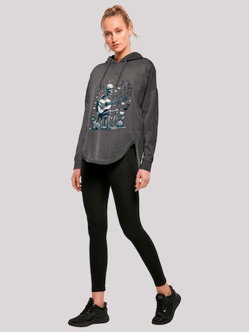 F4NT4STIC Sweatshirt 'Skelett spielt Gitarre, Musik, Liebe' in Grijs