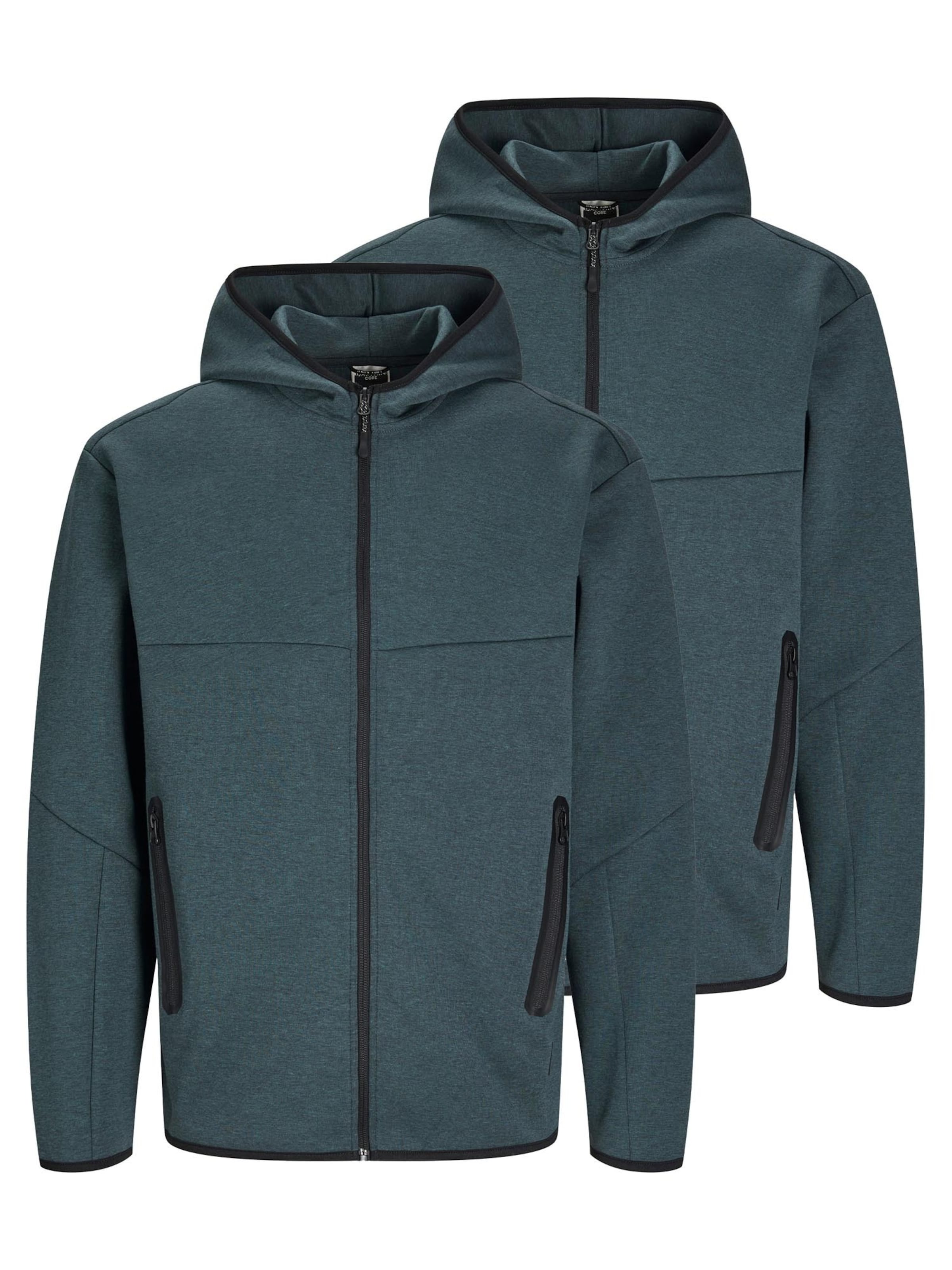 JACK & JONES Sweat jacket 'Fusion' in Blue: front