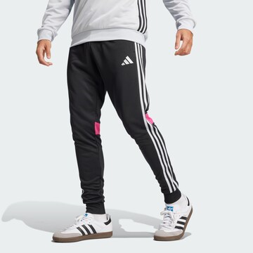ADIDAS PERFORMANCE Tapered Sports trousers 'Tiro 25 Essentials' in Black: front