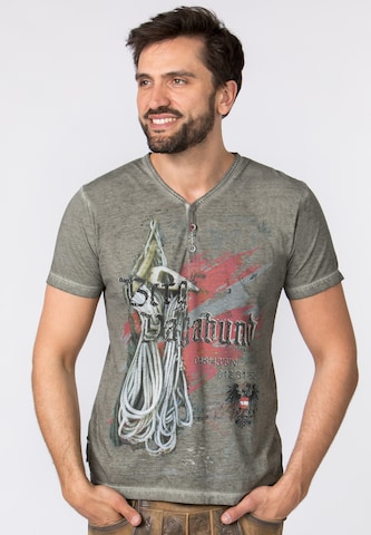 STOCKERPOINT Shirt 'Bergvagabund Austria' in Grey: front
