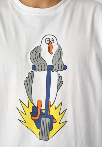 Cleptomanicx Shirt 'Scooter Gull' in White