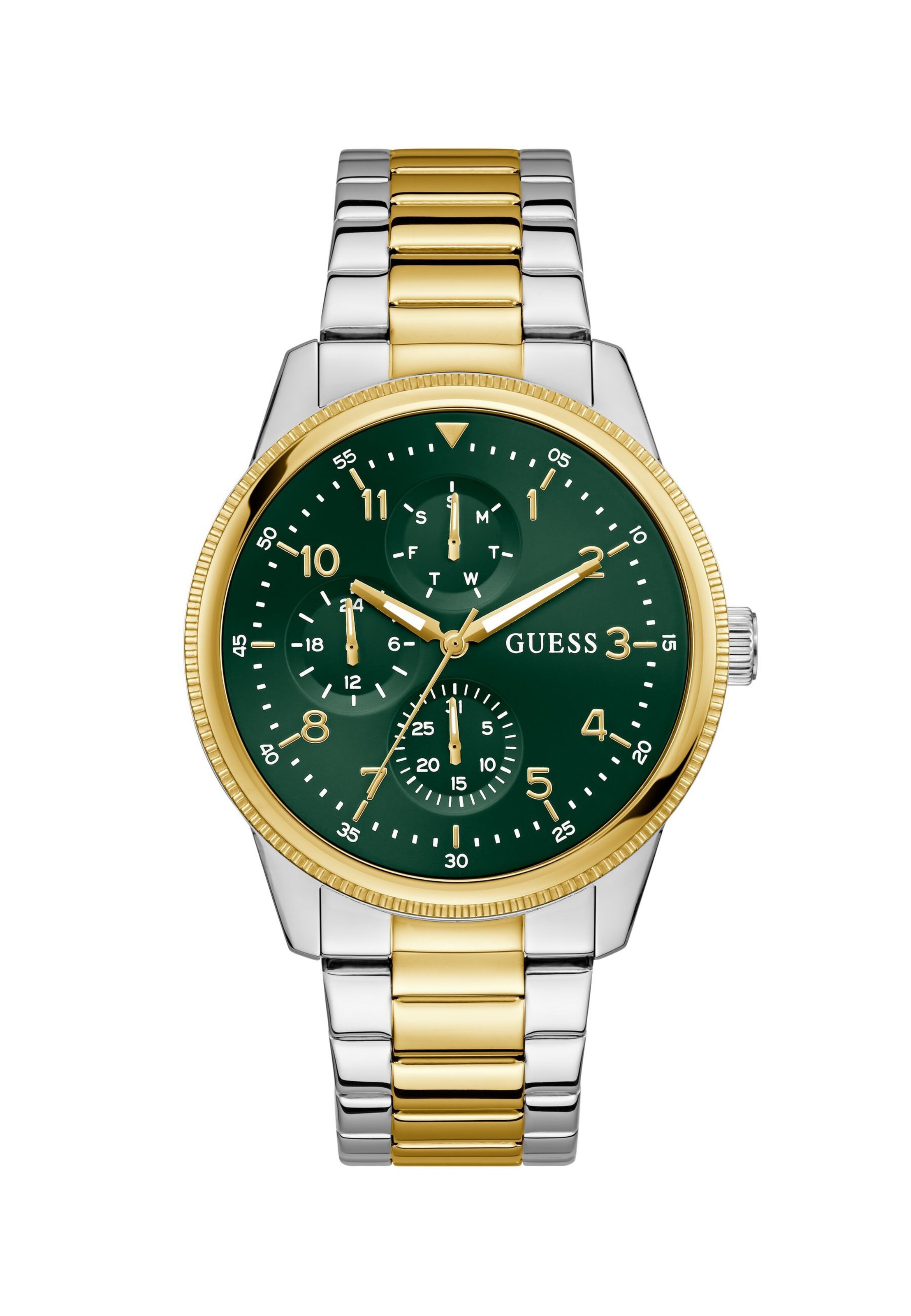 GUESS Analog watch 'Ian' in Gold / Green / Silver, Item view
